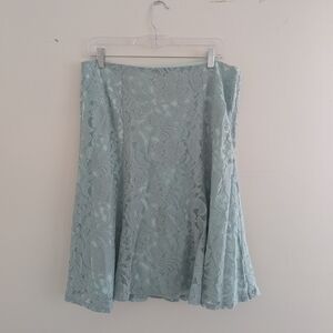 Roz & Ali Lace A-Line Skirt in Pale Blue